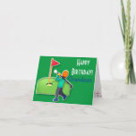 Grandson emoji golf green happy birthday card<br><div class="desc">Cute emoji golf nephew birthday card. Personalise with your own text and make it truly special and unique!</div>