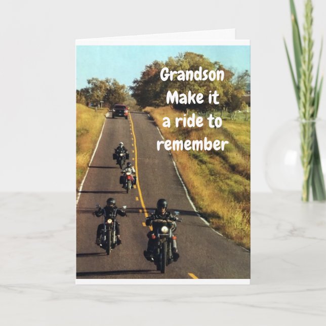 **GRANDSON** ENJOY THE RIDE ON "YOUR BIRTHDAY" CARD (Front)
