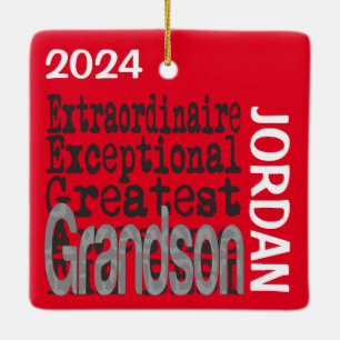 Grandson Extraordinaire CUSTOM Ceramic Ornament