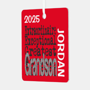Grandson Extraordinaire CUSTOM Metal Tree Decoration