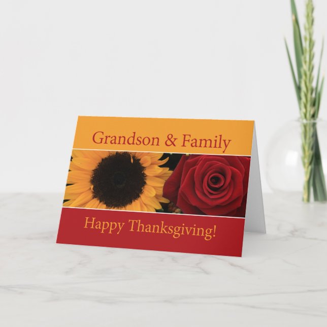 Grandson & Family Thanksgiving Card (Front)