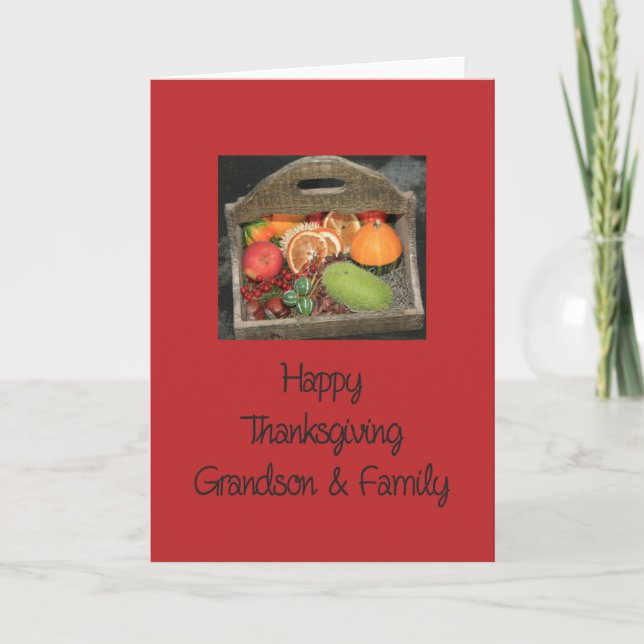 Grandson & Family Thanksgiving Card (Front)