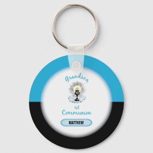 Grandson First Communion, Blue Cup Key Ring