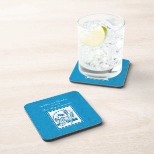 Grandson First Communion Blue, Wheat, Grapes Coaster