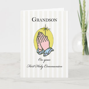 Grandson First Communion Congratulations Card