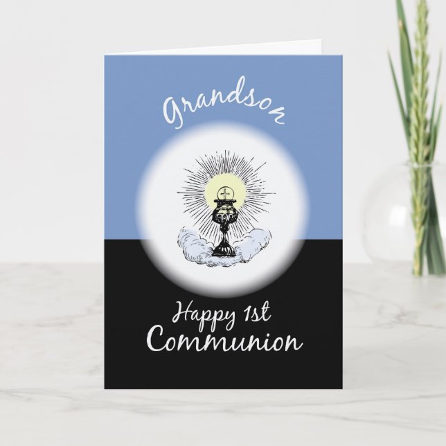 Grandson, First Communion in Blue Card (Front)