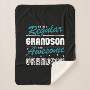 Grandson Gift   Im Not A Regular Grandson Sherpa Blanket