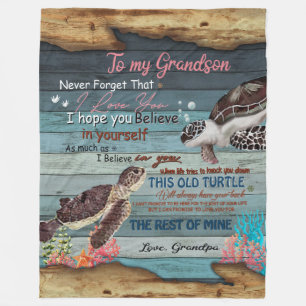 Grandson Gift   Letter To My Grandson From Grandpa Fleece Blanket