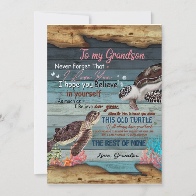 Grandson Gift | Letter To My Grandson From Grandpa Invitation (Front)