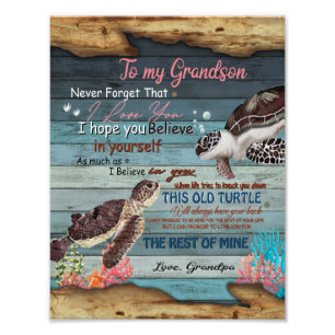 Grandson Gift   Letter To My Grandson From Grandpa Photo Print