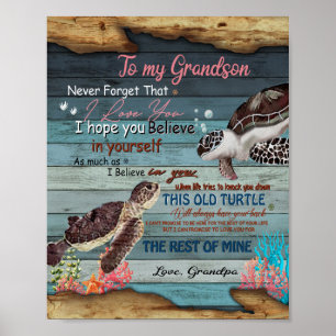 Grandson Gift   Letter To My Grandson From Grandpa Poster