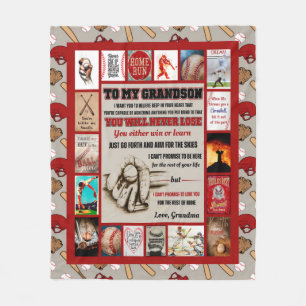 Grandson Gifts   To My Grandson Love From Grandma Fleece Blanket