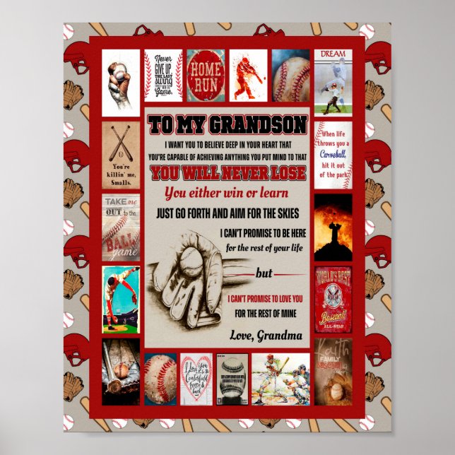 Grandson Gifts | To My Grandson Love From Grandma Poster (Front)