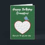 Grandson Golf Sports Heart Birthday Card<br><div class="desc">When your grandson is a sports lover and loves golf the most then this card is perfect for him. Send your grandson birthday greetings today with this card.</div>