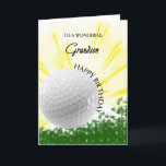 Grandson Golfer Birthday Card<br><div class="desc">Give your golf loving grandson a golfer card with an explosive golf theme! A soaring golf ball with the words 'To a wonderful grandson'.</div>