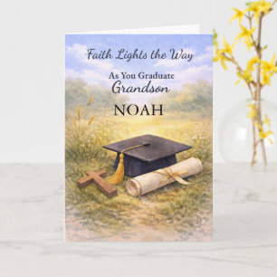 Grandson Graduation Christian Personalised Faith Card