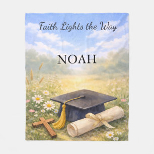 Grandson Graduation Personalised Christian Gift Fleece Blanket