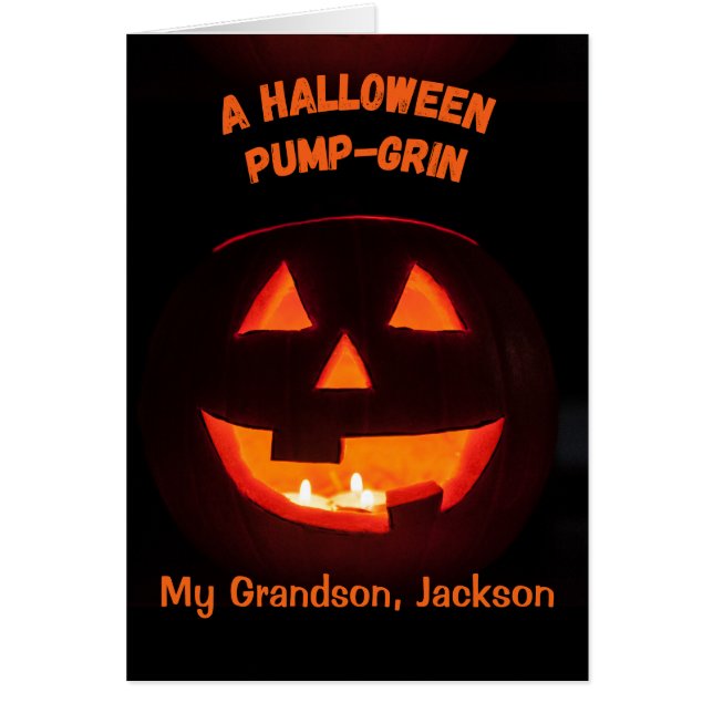 Grandson Halloween Cute Jack o' Lantern (Front)