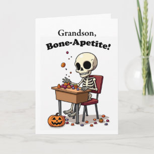 Grandson Halloween Funny Skeleton Bone-Apetite  Card
