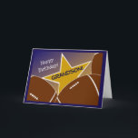 Grandson - Happy Birthday Football Loving Grandson Card<br><div class="desc">Fun card to wish your football loving grandson a happy birthday. Add a picture of your grandson wearing his favourite football team's gear to the inside of the card for an extra special touch.</div>