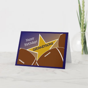 Grandson - Happy Birthday Football Loving Grandson Card