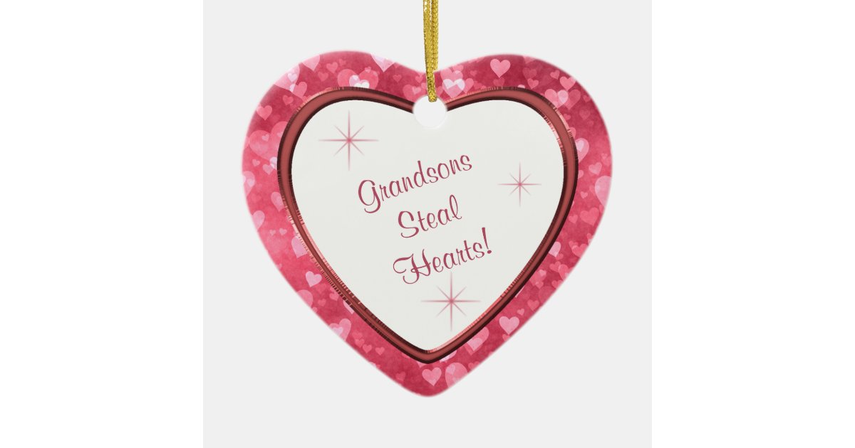 Grandson heart keepsake christmas ornament  zazzlecouk
