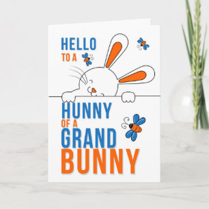 Grandson Hello to a Hunny of a Grand Bunny Card
