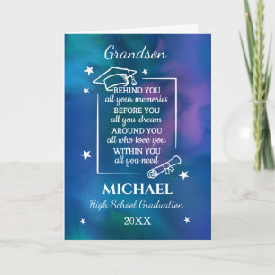 Grandson High School Graduation Custom Name Year  Card