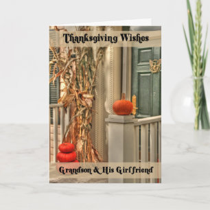 Grandson & His Girlfriend Happy Thanksgiving Holiday Card