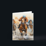Grandson Horse Racing Birthday Card<br><div class="desc">Easy edit horse racing greeting card design,  perfect choice for all horse racing and sports fans,  make a great impression with this card design today.</div>