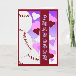Grandson - I Love You More Than U Love Baseball Holiday Card