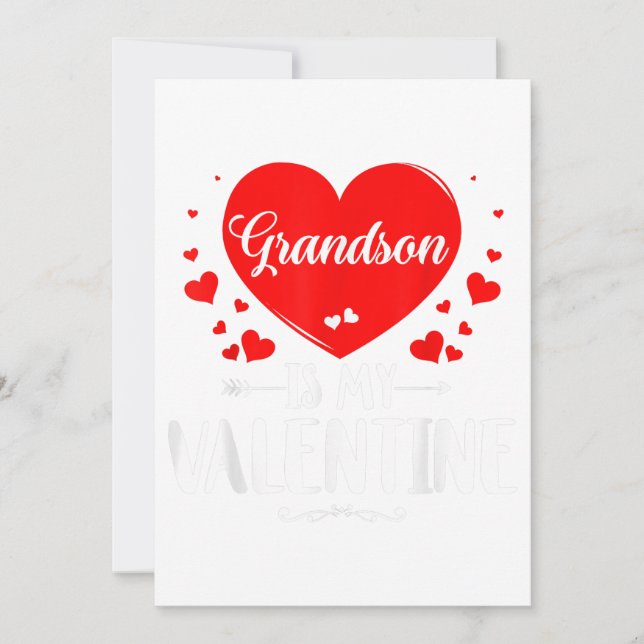 Grandson Is My Valentine Matching Fam Grandma Gift Announcement (Front)