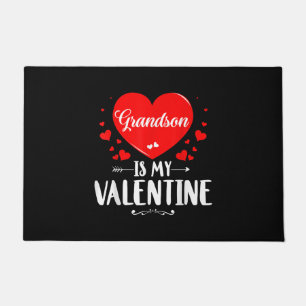 Grandson Is My Valentine Matching Family Grandma Doormat