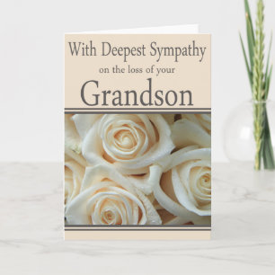 Grandson loss Rose sympathy Card
