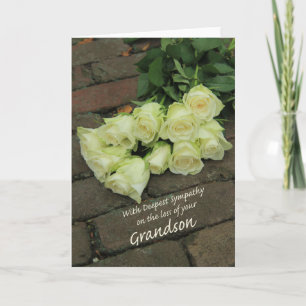 Grandson loss Rose sympathy Card