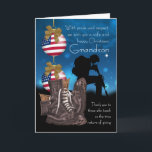 Grandson Military Christmas Greeting Card<br><div class="desc">Grandson Military Christmas Greeting Card With Pride And Respect</div>