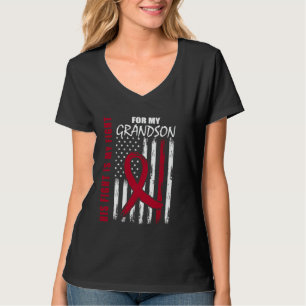 Grandson Multiple Myeloma Awareness American Flag T-Shirt