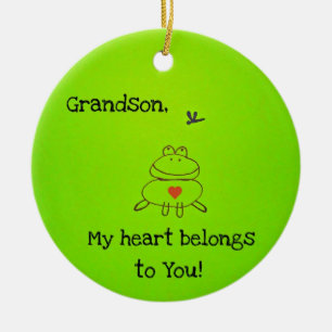 Grandson, my heart belongs to you! ceramic tree decoration