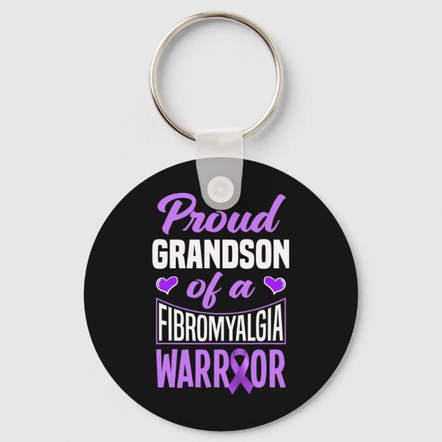 Grandson Of A Fibromyalgia Warrior  Key Ring (Front)