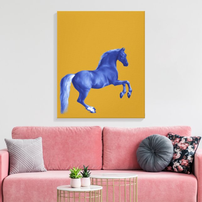Grandson of the Godolphin Arabian ... Blue Horse Canvas Print (Insitu(LivingRoom))