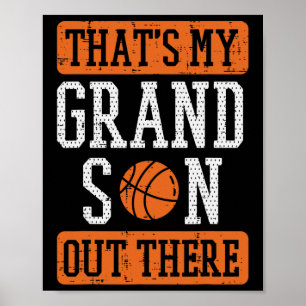 Grandson Out There Bysketbyll Grandma Grandpa Men Poster
