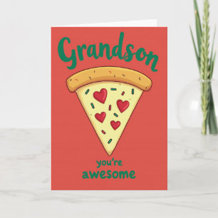 Grandson Pizza Awesome Card