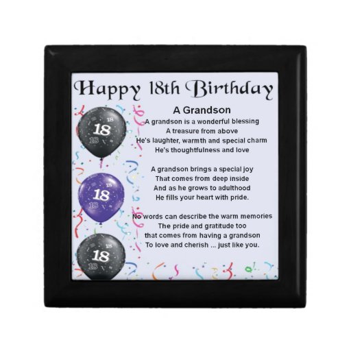 Grandson Poem - 18th Birthday Gift Box