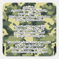 Grandson Poem Army Camouflage