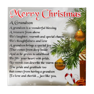 Grandson Poem - Christmas Design Tile