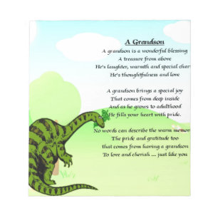 Grandson Poem - Dinosaur Notepad