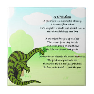 Grandson Poem - Dinosaur Tile