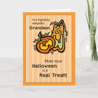 Grandson Pumpkins Halloween Card