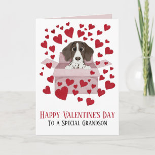 Grandson Puppy in Box Valentine's Card