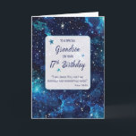 Grandson Religious 17th Birthday Stars in Galaxy Card<br><div class="desc">Celebrate your grandson's 17th birthday with this stellar card. The cosmic imagery and heartfelt message encapsulate the idea that,  even among the vast stars,  he stands out as a unique creation of God.</div>